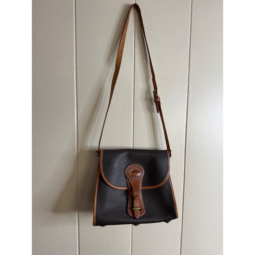 Dooney & Bourke Crossbody Bag Women's All Weather Leather Brown Vintage Made USA